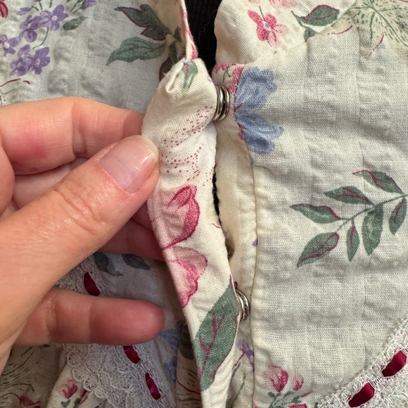 VINTAGE MISS ELAINE Floral Snap Front Robe Housedress Kaftan Mu Mu SZ SM Pockets - Picture 8 of 13